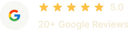 5.0 rating - 20+ Google Reviews