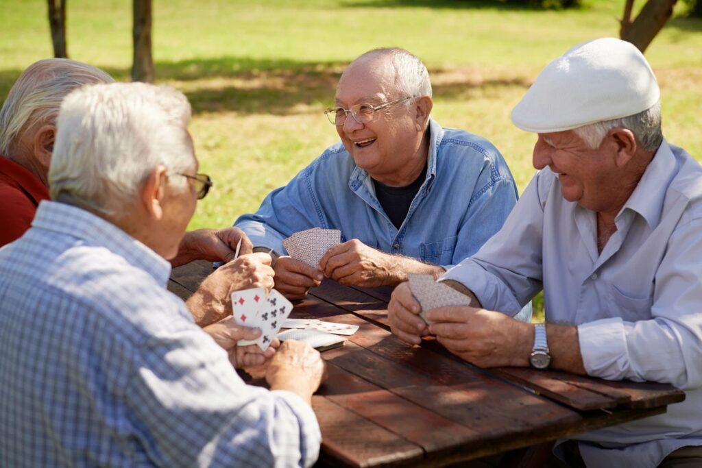 Seniors socializing